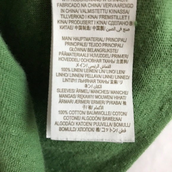 Boden 100% Linen Broderie Eyelet Puff Sleeve Tee Top US 8/UK 12 Kelly Green NWOT - Picture 9 of 10